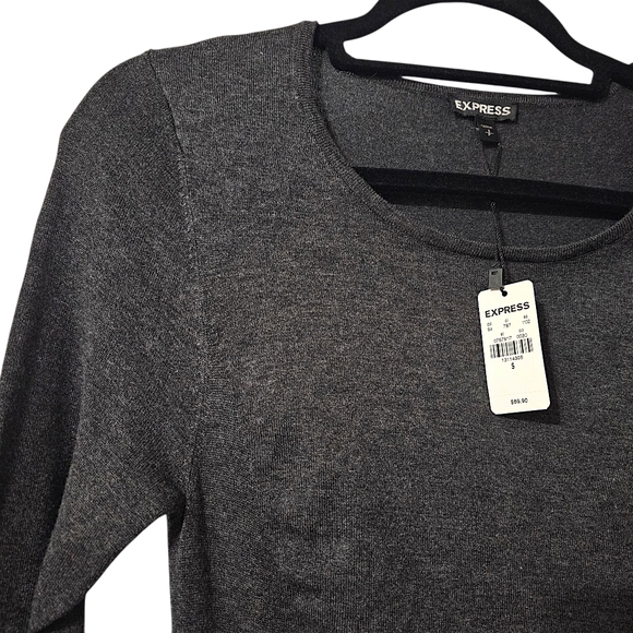 Express Rouching Long Sleeve Midi Dress - Size SP - Picture 3 of 10